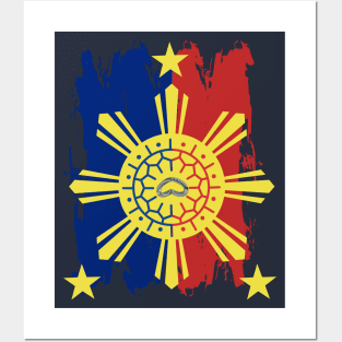 Philippine Flag / 3 Stars & Sun / Baybayin - BA Posters and Art